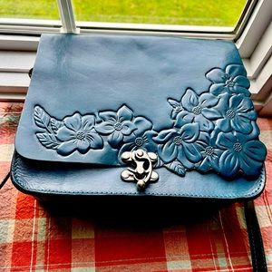 NWT Patricia Nash Cecina Flap Crossbody in Caribbean Bkue